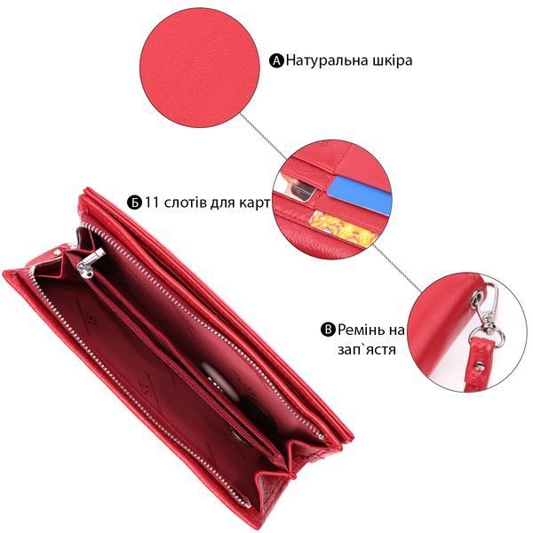 Яркий кошелек-клатч для стильных женщин из натуральной кожи ST Leather 22533 Красный 22533 фото