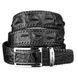 Ремінь-автомат CROCODILE LEATHER 18010 з натуральної шкіри крокодила Чорний 18010 фото 1