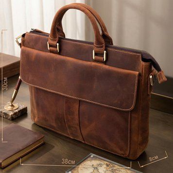 Шкіряний портфель для ноутбука роботи та документів Vintage 14066 Коричневий 14066 фото