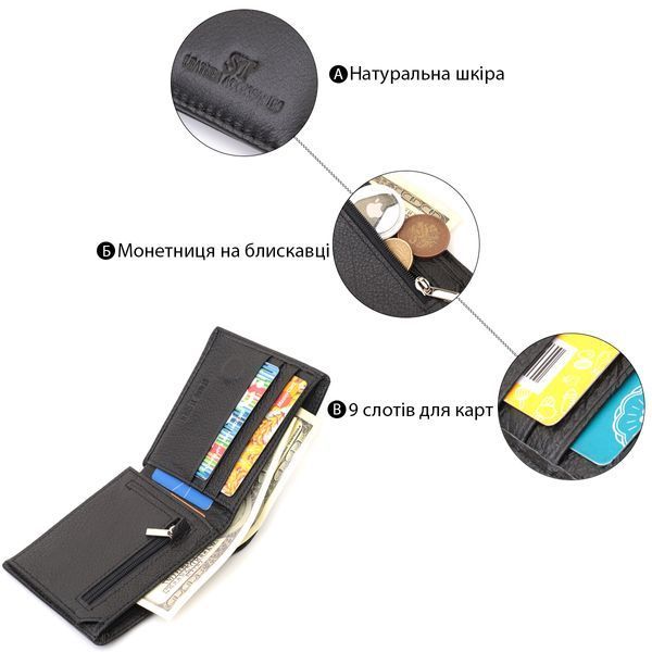 Мужское портмоне из натуральной кожи ST Leather 22734 Черный 22734 фото