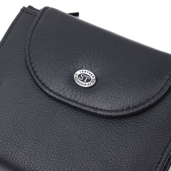 Удобный женский кошелек с монетницей из натуральной кожи ST Leather 22711 Черный 22711 фото