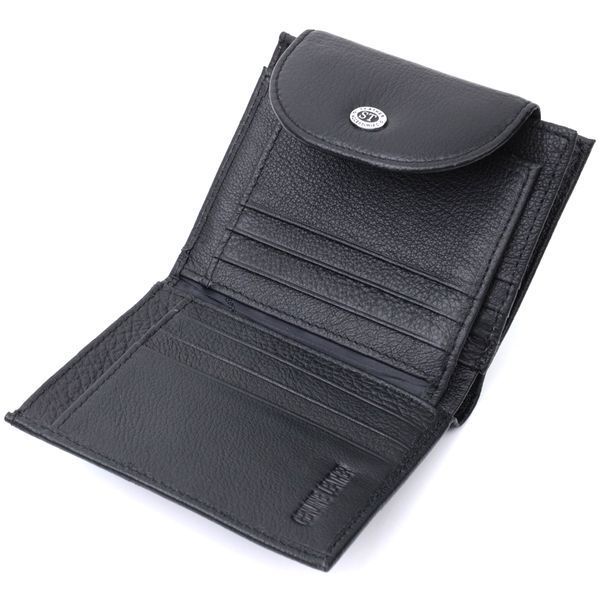 Удобный женский кошелек с монетницей из натуральной кожи ST Leather 22711 Черный 22711 фото