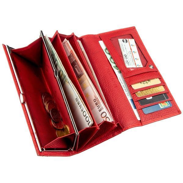 Яркий женский кошелек на кнопке ST Leather 18897 Красный 18897 фото