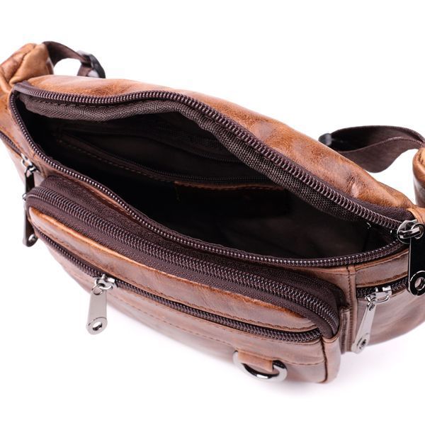 Бананка для чоловіків у вінтажному стилі з натуральної шкіри Vintage sale_15106 Коричневий sale_15106 фото