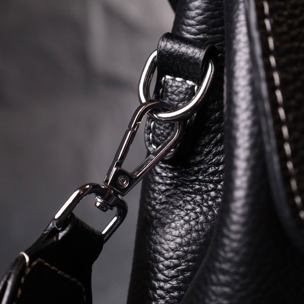 Сумка сетчел у класичному кольорі для жінок з натуральної шкіри Vintage 22291 Чорна 22291 фото