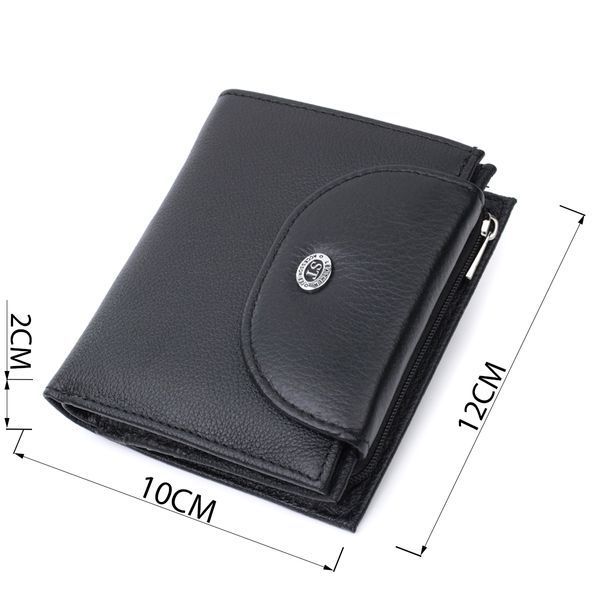 Удобный женский кошелек с монетницей из натуральной кожи ST Leather 22711 Черный 22711 фото