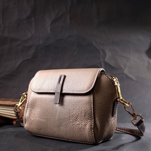 Стильна жіноча компактна сумка з натуральної шкіри Vintage 22267 Бежева 22267 фото