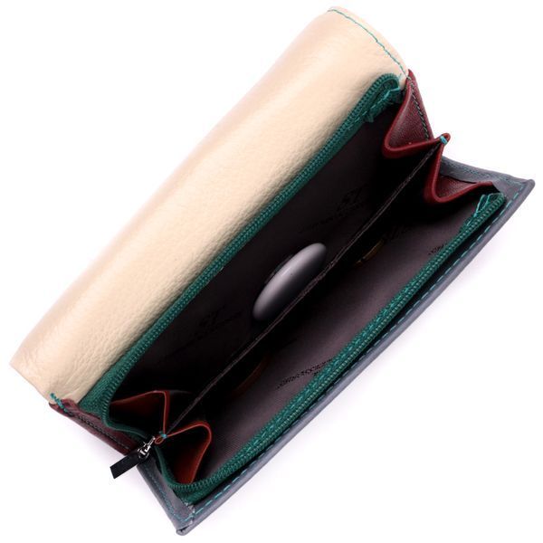 Необычный женский кожаный кошелек в три сложения ST Leather 19446 Разноцветный 19446 фото