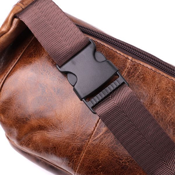 Бананка для чоловіків у вінтажному стилі з натуральної шкіри Vintage sale_15106 Коричневий sale_15106 фото