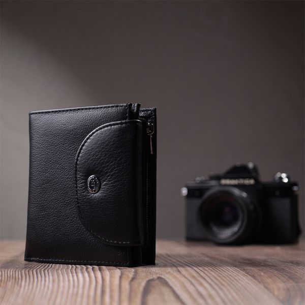 Удобный женский кошелек с монетницей из натуральной кожи ST Leather 22711 Черный 22711 фото