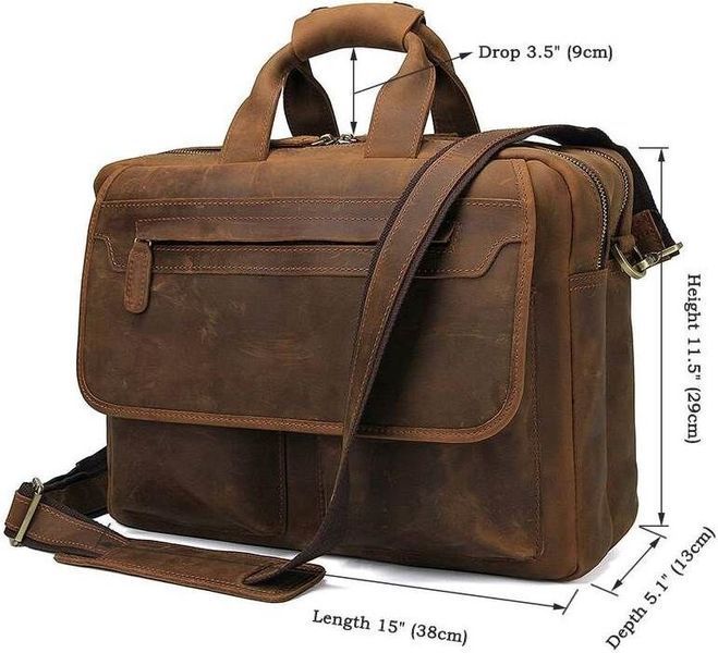 Сумка Vintage 14563 из натуральной винтажной кожи Коричневая 14563 фото