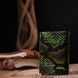 Лакированная визитница из натуральной фактурной кожи под змею KARYA 20987 Зеленый 20987 фото 11