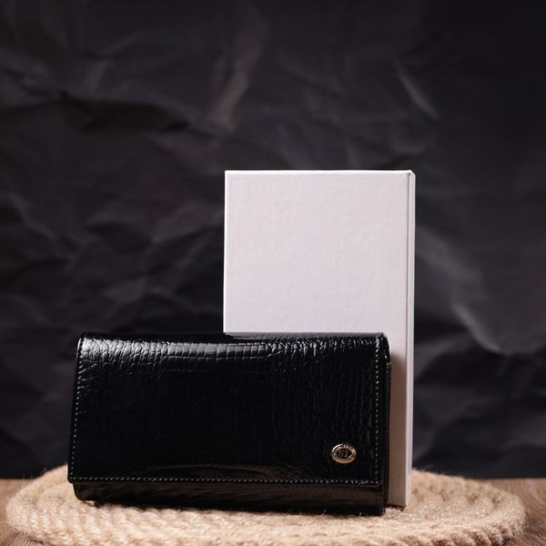 Лаковый женский кошелек с визитницей ST Leather 19403 Черный 19403 фото