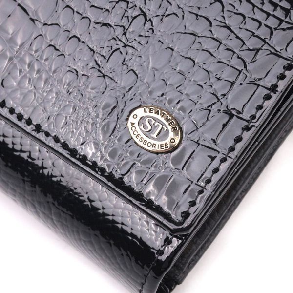 Лаковый женский кошелек с визитницей ST Leather 19403 Черный 19403 фото