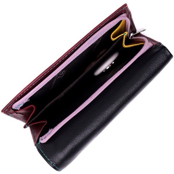 Місткий шкіряний гаманець у три складання для жінок ST Leather 19444 Різнокольоровий 19444 фото