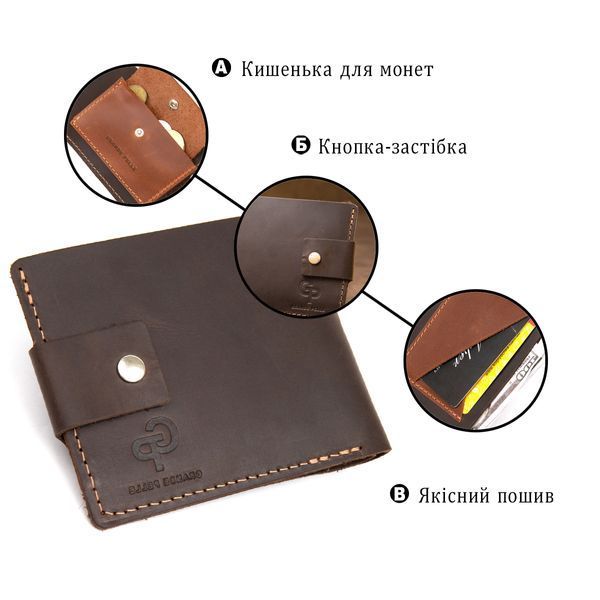 Шкіряне чоловіче портмоне GRANDE PELLE 11460 Коричневий 11460 фото