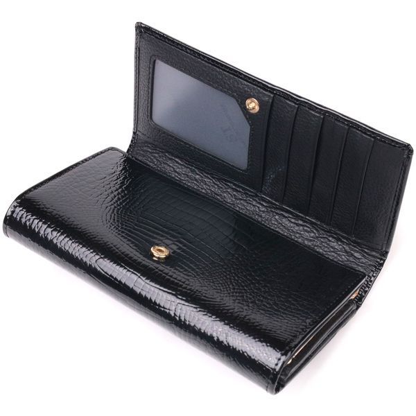 Лаковый женский кошелек с визитницей ST Leather 19403 Черный 19403 фото