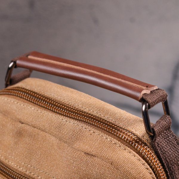 Небольшая мужская сумка из плотного текстиля 21226 Vintage Коричневая 21226 фото