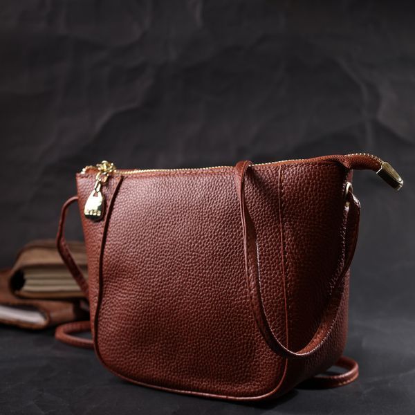 Невелика сумка жіноча через плече з натуральної шкіри Vintage 22300 Коричнева 22300 фото