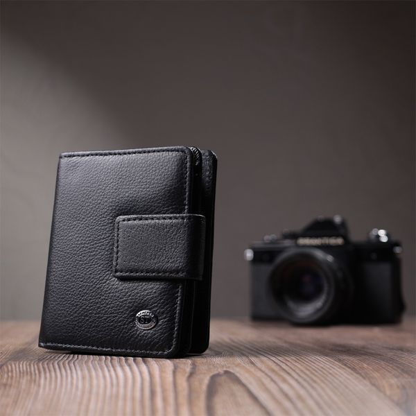 Женский кошелек с монетницей и блоком для пропусков из натуральной кожи ST Leather 22713 Черный 22713 фото