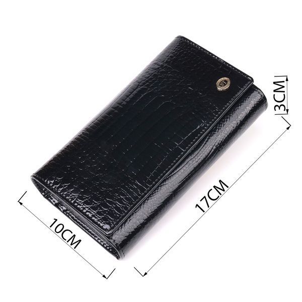 Лаковый женский кошелек с визитницей ST Leather 19403 Черный 19403 фото