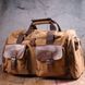 Удобная дорожная сумка из плотного текстиля 21239 Vintage Коричневая 21239 фото 9