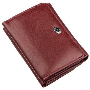 Компактний жіночий гаманець на кнопці ST Leather 18885 Темно-червоний 18885 фото