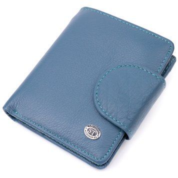 Красиве шкіряне портмоне з монетницею зовні для стильних жінок ST Leather 19457 Бірюзовий 19457 фото