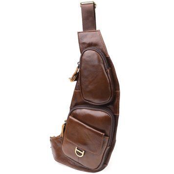 Мужская сумка через плечо из гладкой натуральной кожи Vintage 22965 Коричневый 22965 фото