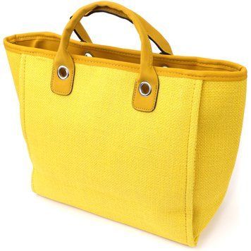 Яскрава жіноча сумка на літо з якісного текстилю Vintage sale_15135 Жовтий sale_15135 фото
