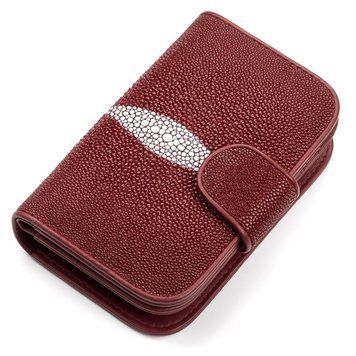 Гаманець жіночий STINGRAY LEATHER 18092 з натуральної шкіри морського ската Бордовий 18092 фото