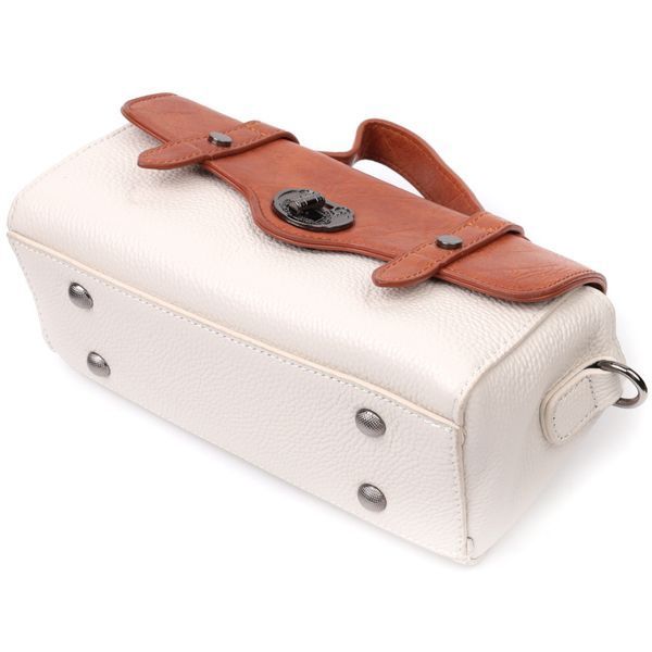 Оригинальная женская сумка в винтажном стиле из натуральной кожи Vintage 22350 Белая 22350 фото