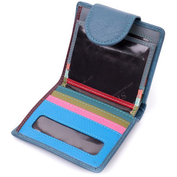 Красивое кожаное портмоне с монетницей снаружи для стильных женщин ST Leather 19457 Бирюзовый 19457 фото
