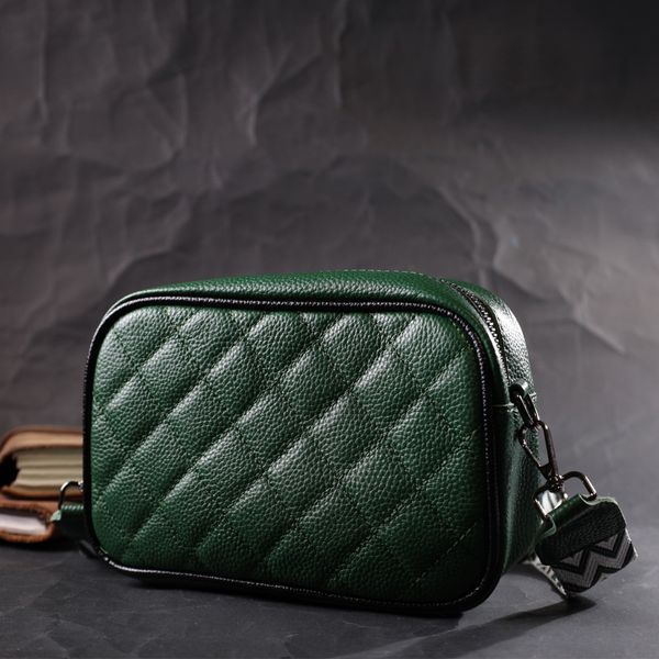 Сумка через плече на одне відділення з натуральної шкіри Vintage 22384 Зелена 22384 фото