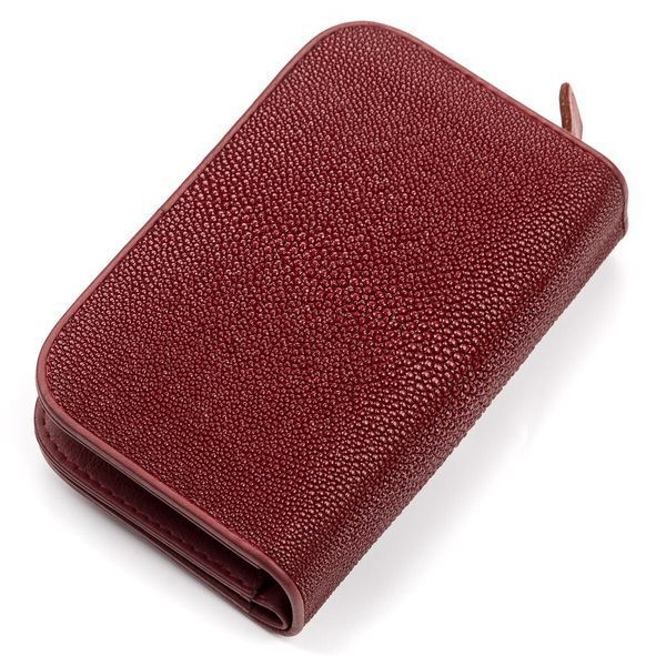 Кошелек женский STINGRAY LEATHER 18092 из натуральной кожи морского ската Бордовый 18092 фото