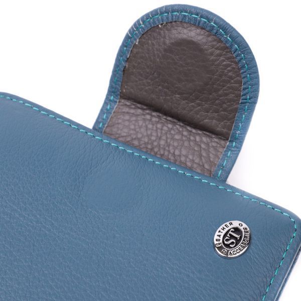 Красивое кожаное портмоне с монетницей снаружи для стильных женщин ST Leather 19457 Бирюзовый 19457 фото