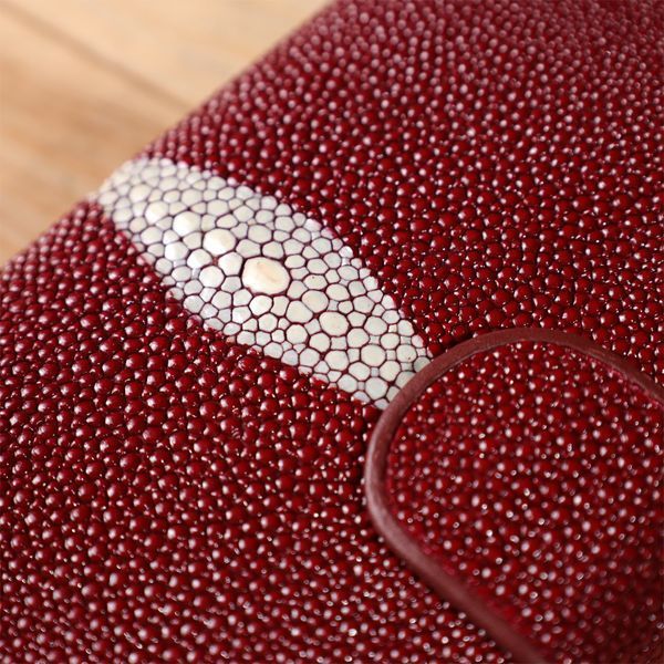 Кошелек женский STINGRAY LEATHER 18092 из натуральной кожи морского ската Бордовый 18092 фото