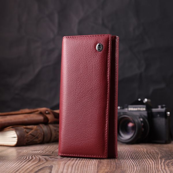 Горизонтальний жіночий гаманець з натуральної шкіри ST Leather 22516 Бордовий 22516 фото
