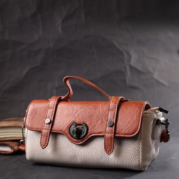 Оригинальная женская сумка в винтажном стиле из натуральной кожи Vintage 22350 Белая 22350 фото