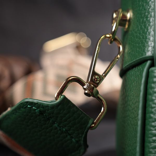 Компактная вечерняя сумка для женщин с переплетами из натуральной кожи Vintage 22312 Зеленая 22312 фото
