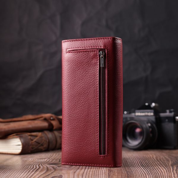 Горизонтальний жіночий гаманець з натуральної шкіри ST Leather 22516 Бордовий 22516 фото