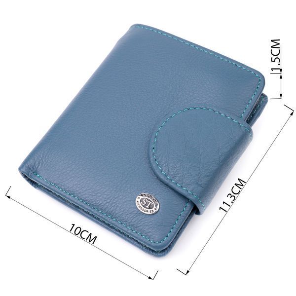 Красивое кожаное портмоне с монетницей снаружи для стильных женщин ST Leather 19457 Бирюзовый 19457 фото