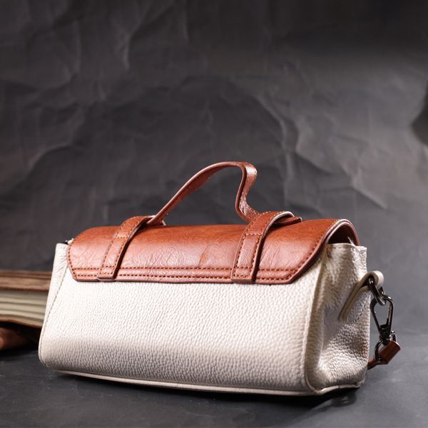 Оригинальная женская сумка в винтажном стиле из натуральной кожи Vintage 22350 Белая 22350 фото