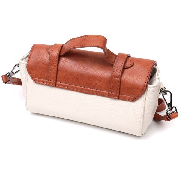 Оригинальная женская сумка в винтажном стиле из натуральной кожи Vintage 22350 Белая 22350 фото
