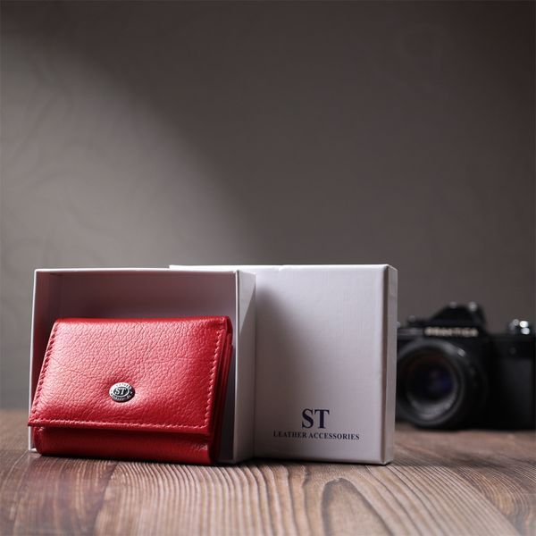 Компактне жіноче портмоне з монетницею із натуральної шкіри ST Leather 22729 Червоний 22729 фото