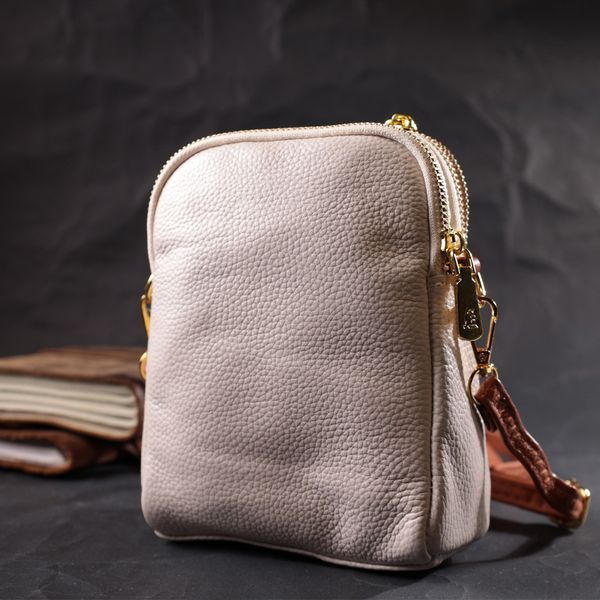 Стильна сумка трапеція для жінок із натуральної шкіри Vintage 22270 Біла 22270 фото