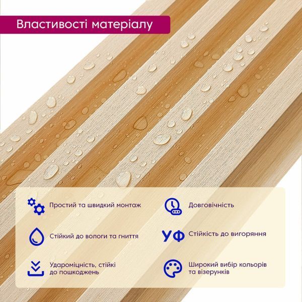 Рейка декоративная WPC стеновая 3000х160х23мм Светлое дерево SW-00002572- SW-00002572 фото