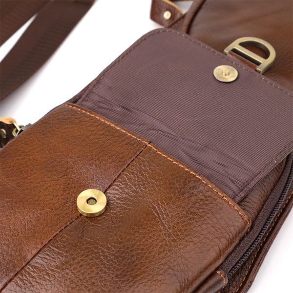 Чоловіча сумка через плече з гладкої натуральної шкіри Vintage 22965 Коричневий 22965 фото