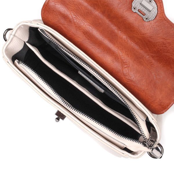 Оригинальная женская сумка в винтажном стиле из натуральной кожи Vintage 22350 Белая 22350 фото