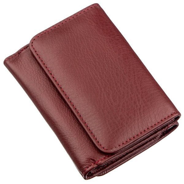 Компактный женский бумажник на кнопке ST Leather 18885 Темно-красный 18885 фото